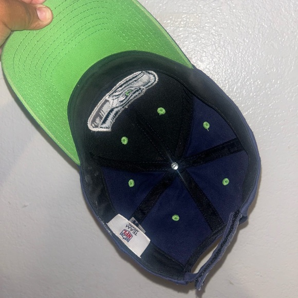 Seattle Seahawks Hat Cap Strap Back Adjustable Blue NFL Football - Picture 2 of 3